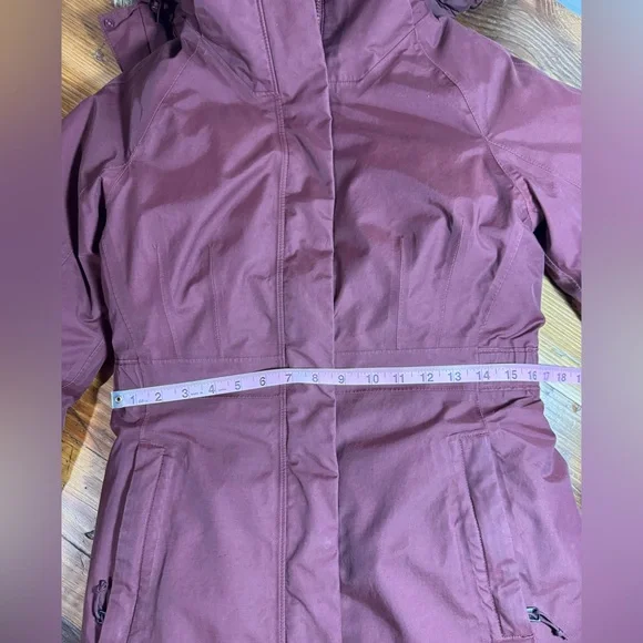 The North Face Arctic II 550 Dry Vent Hooded Down Parka Winter Coat Brick Red S